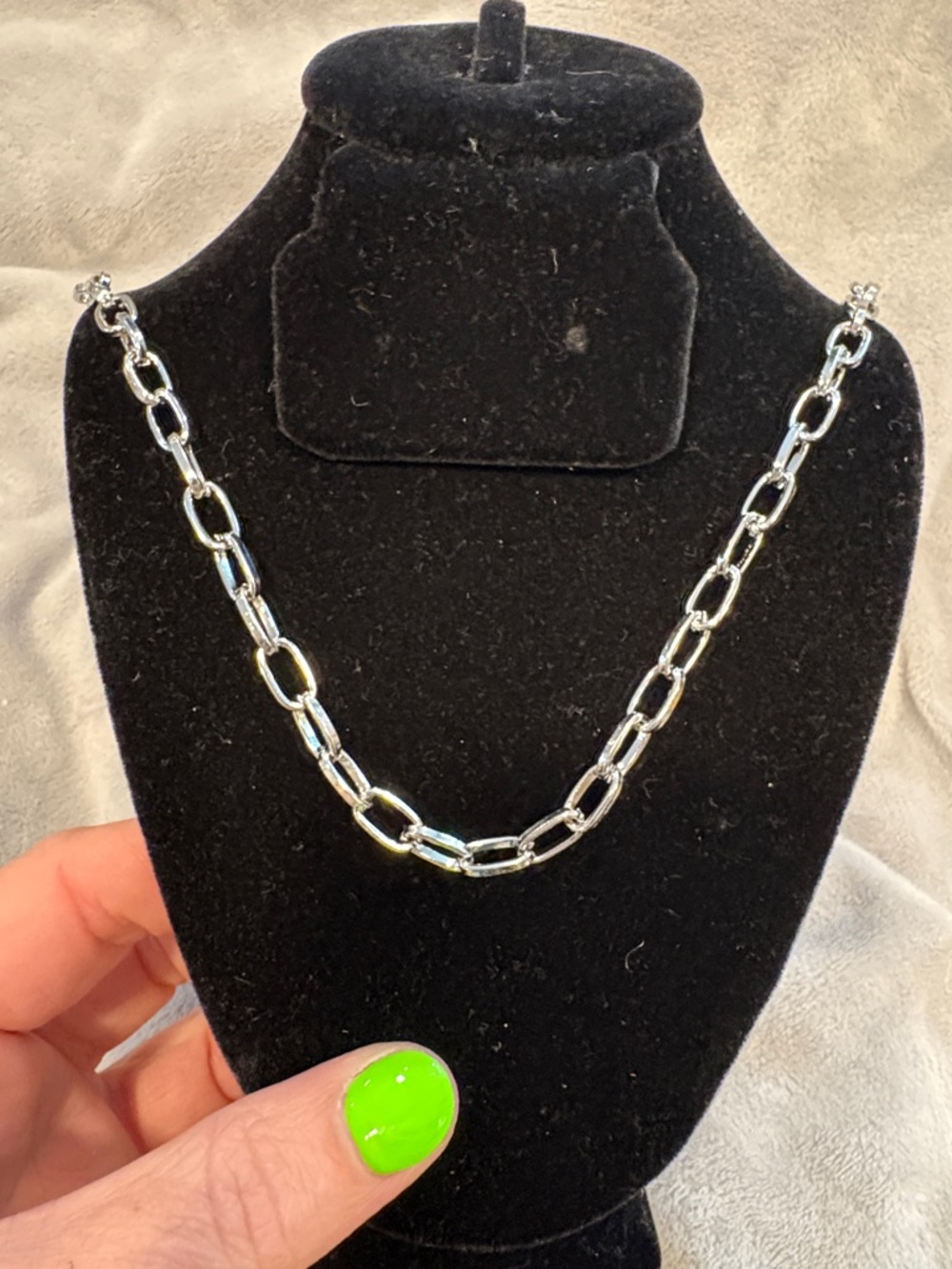 Sterling Silver Chunky Paperclip Chain Necklace - Silver